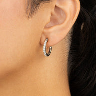 Sterling Silver Eleri CZ Tube Hoops