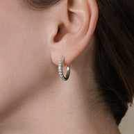 Sterling Silver Eleri CZ Tube Hoops