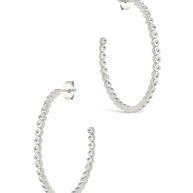 Sterling Silver Bezel Statement Bubble Hoops