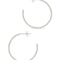 Sterling Silver Bezel Statement Bubble Hoops