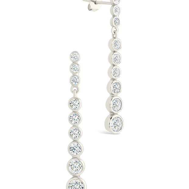 Sterling Silver Helene Brilliant Cut CZ Dangle Earrings