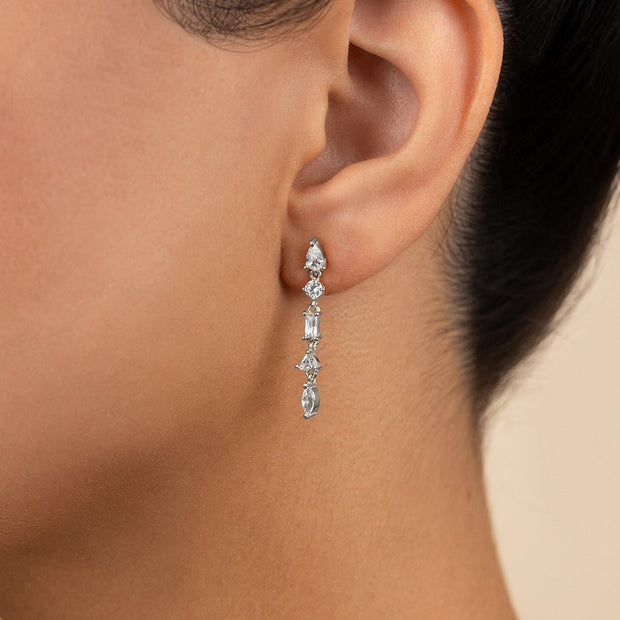 Sterling Silver Jacinda CZ Dangle Earrings