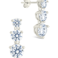 Sterling Silver Opaline Brilliant Cut CZ Studs