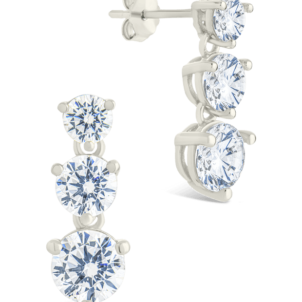 Sterling Silver Opaline Brilliant Cut CZ Studs