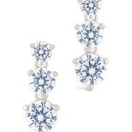 Sterling Silver Opaline Brilliant Cut CZ Studs