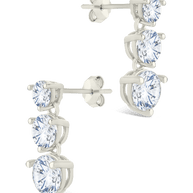 Sterling Silver Opaline Brilliant Cut CZ Studs