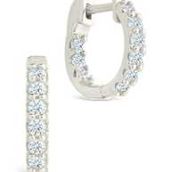 Sterling Silver Constance CZ Studded Statement Hoops