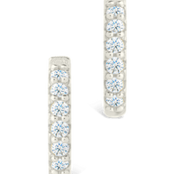 Sterling Silver Constance CZ Studded Statement Hoops