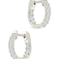 Sterling Silver Constance CZ Studded Statement Hoops