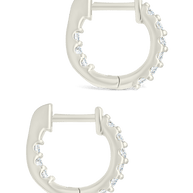 Sterling Silver Constance CZ Studded Statement Hoops