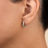 Sterling Silver Constance CZ Studded Statement Hoops