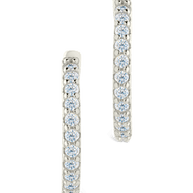 Sterling Silver Constance CZ Studded Statement Hoops