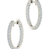 Sterling Silver Constance CZ Studded Statement Hoops
