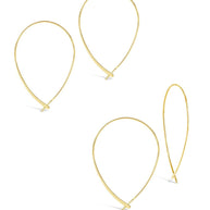 Delicate Threader Hoop Earrings Set of 2