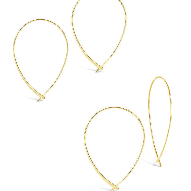 Delicate Threader Hoop Earrings Set of 2
