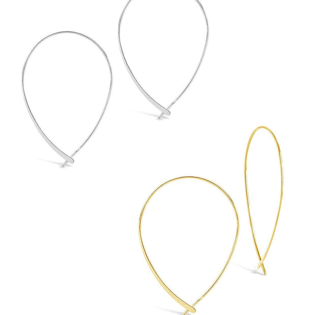 Delicate Threader Hoop Earrings Set of 2