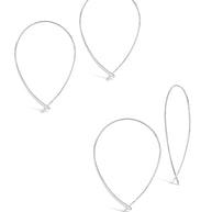 Delicate Threader Hoop Earrings Set of 2