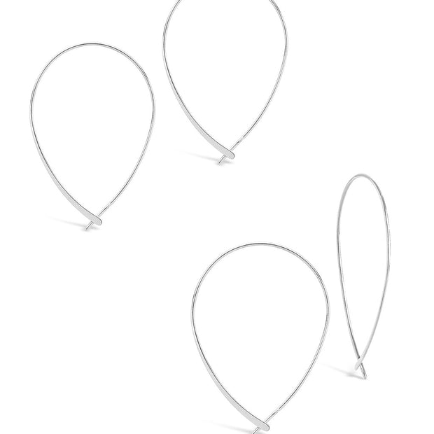 Delicate Threader Hoop Earrings Set of 2