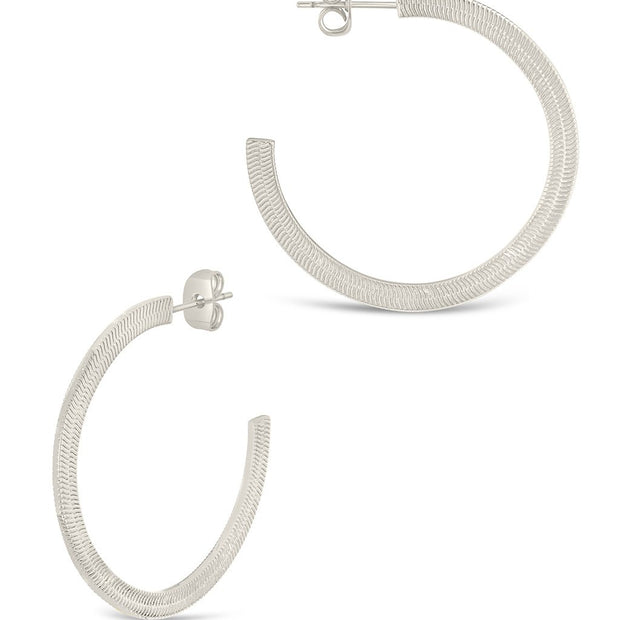 Herringbone Chain Hoop Earrings