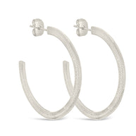 Herringbone Chain Hoop Earrings