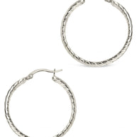 Double Row Herringbone Statement Hoop Earrings