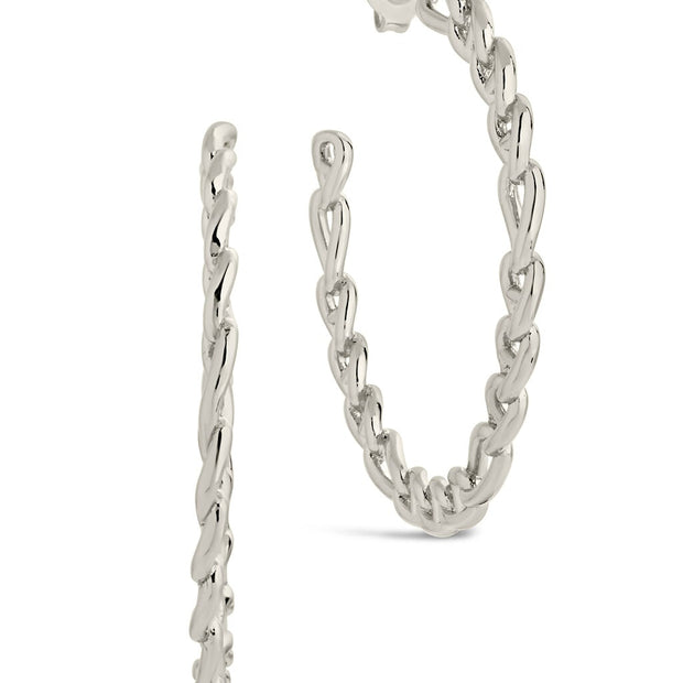 Rylan Flat Chain Hoop Earrings
