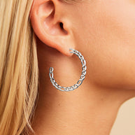 Rylan Flat Chain Hoop Earrings