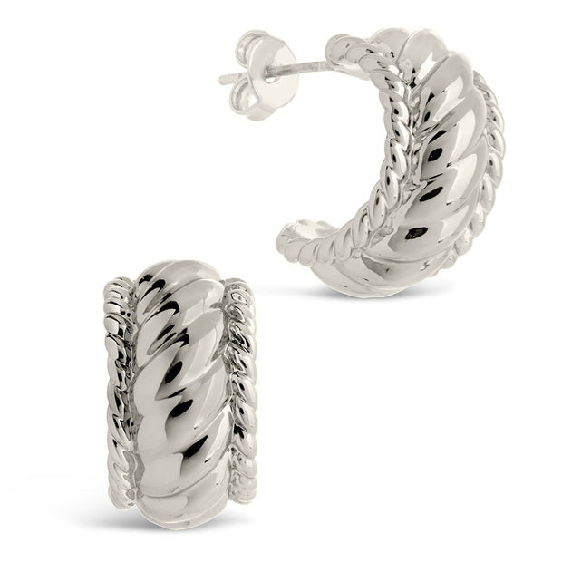 Kalina Quilted Huggie Hoop Earrings