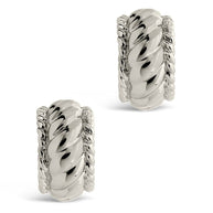 Kalina Quilted Huggie Hoop Earrings