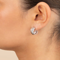 Kalina Quilted Huggie Hoop Earrings
