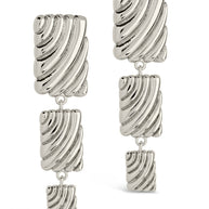 Haydée Triple Textured Drop Stud Earrings