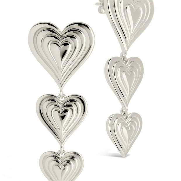 Beating Heart Drop Stud Earrings