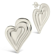 Beating Heart Statement Stud Earrings