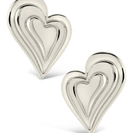 Beating Heart Statement Stud Earrings