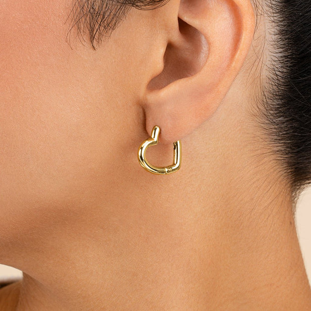 Elle Heart Micro Hoop Earrings