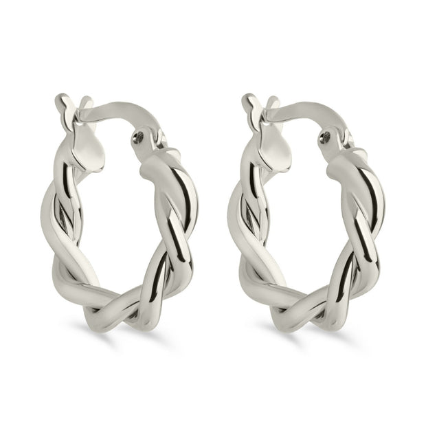 Hazel Textured Twisted Hoop Earrings