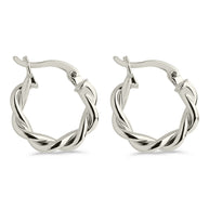 Hazel Textured Twisted Hoop Earrings