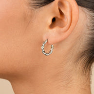 Hazel Textured Twisted Hoop Earrings