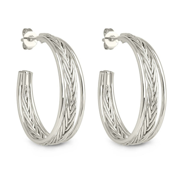 Corinne Textured Braided Hoop Earrings