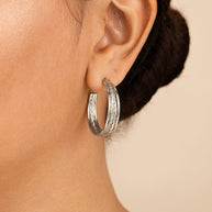 Corinne Textured Braided Hoop Earrings