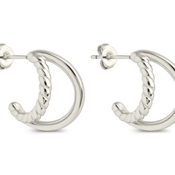 Arcadia Double Row Huggie Hoop Earrings