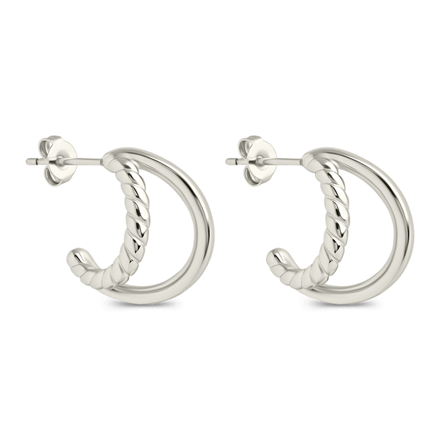 Arcadia Double Row Huggie Hoop Earrings