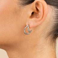 Arcadia Double Row Huggie Hoop Earrings