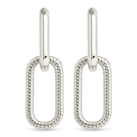 Sable CZ Chain Link Drop Stud Earrings
