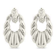 Enid Textured Door Knocker Stud Earrings