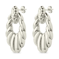 Enid Textured Door Knocker Stud Earrings