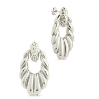 Enid Textured Door Knocker Stud Earrings
