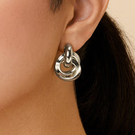 Ashton Layered Door Knocker Stud Earrings