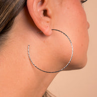 Sterling Silver Textured Hoops