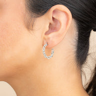 Sterling Silver Delicate Chain Hoops